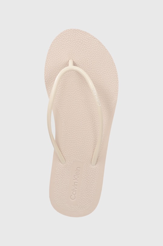 Calvin Klein japonki FLATFORM FF DEBOSS LOGO TPU beżowy HW0HW01977