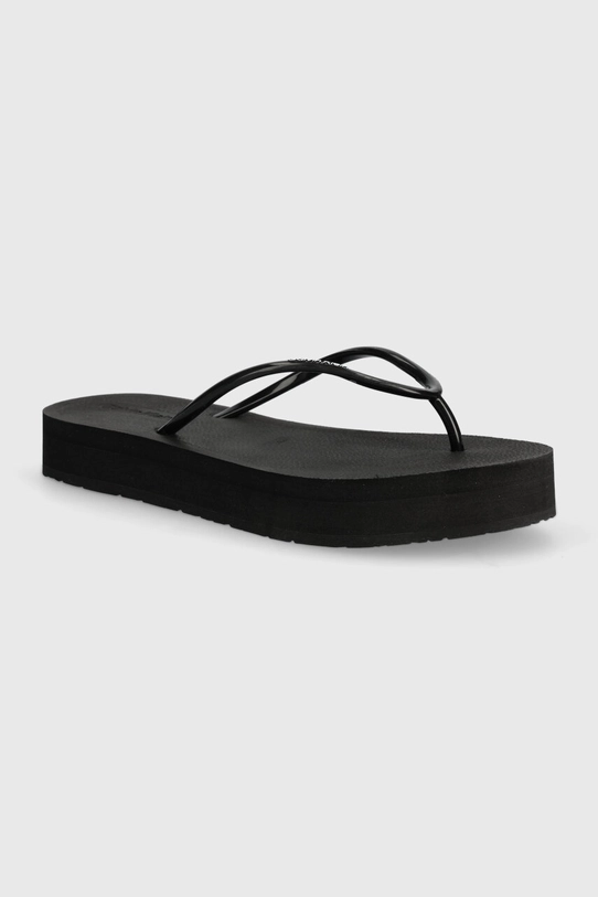 Calvin Klein slapi FLATFORM FF DEBOSS LOGO TPU platformă negru HW0HW01977