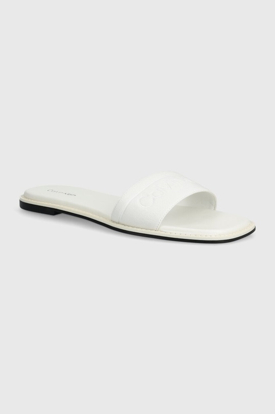 Calvin Klein papucs FLAT SLIDE HE textil fehér HW0HW01989