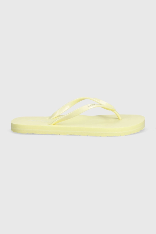 Calvin Klein japonki FLIP FLOP DEBOSS LOGO MET HW0HW02043 żółty SS24