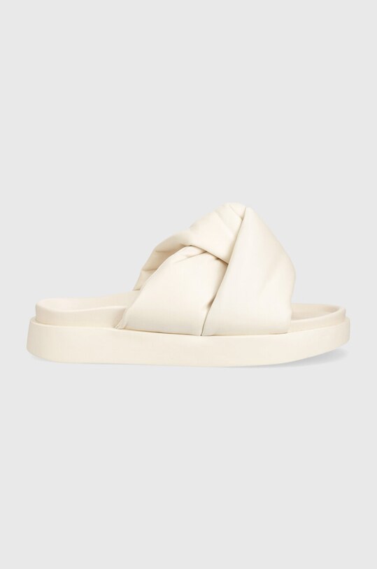Inuikii klapki skórzane Soft Crossed 70104.140.Cream beżowy SS24
