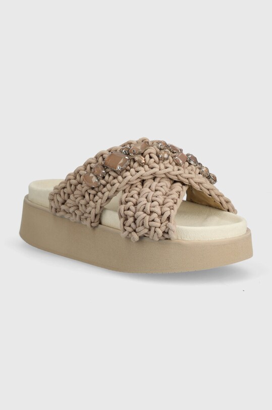 Šľapky Inuikii Woven Stones Platform platforma béžová 70103.106.Taupe