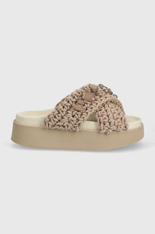 Šľapky Inuikii Woven Stones Platform 70103.106.Taupe béžová SS24