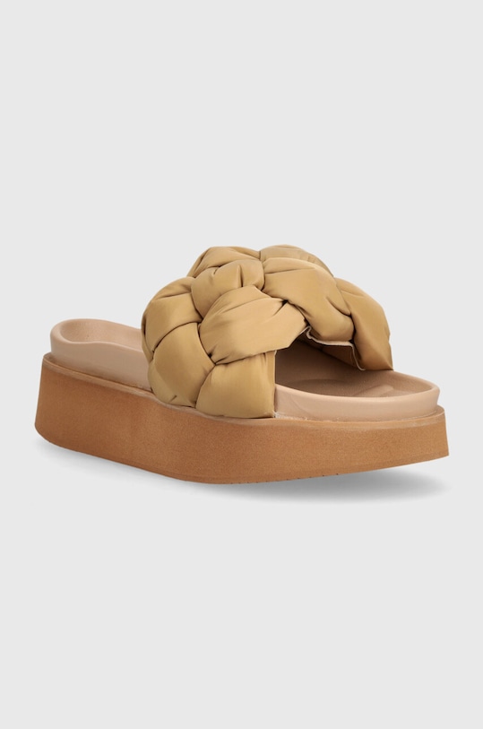 Inuikii papuci Puffer Braided platformă bej 70103.177.Taupe