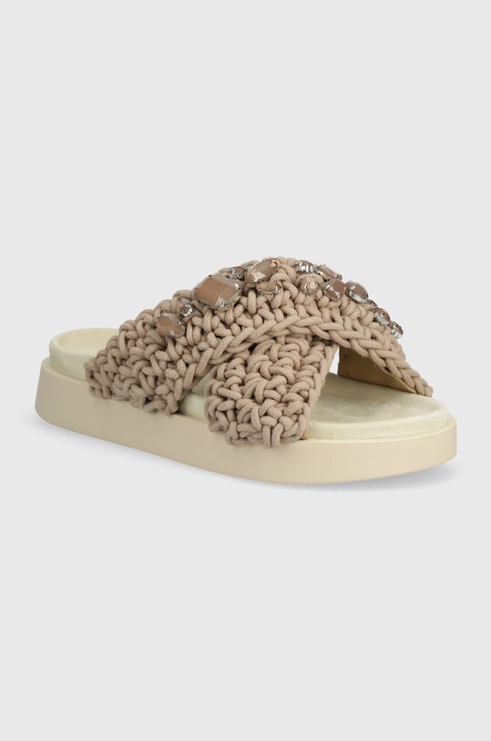 Шлепанцы Inuikii Woven Stones платформа бежевый 70104.106.Taupe
