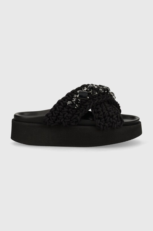 Inuikii papuci Woven Stones Platform 70103.106.TrueBlack negru SS24