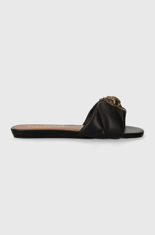 Kurt Geiger London klapki skórzane Kensington Puff Sandal 2026600109.BLACK czarny SS24