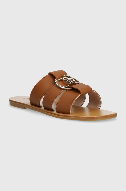 Liu Jo șlapi de piele SABA 08 SA4119P010200320 maro SS24
