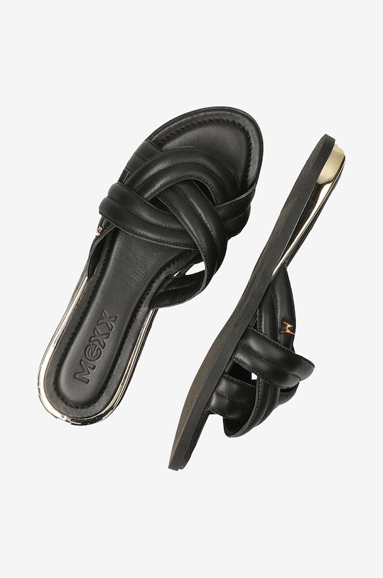 Kožené šľapky Mexx Natalya MICY1600241W čierna