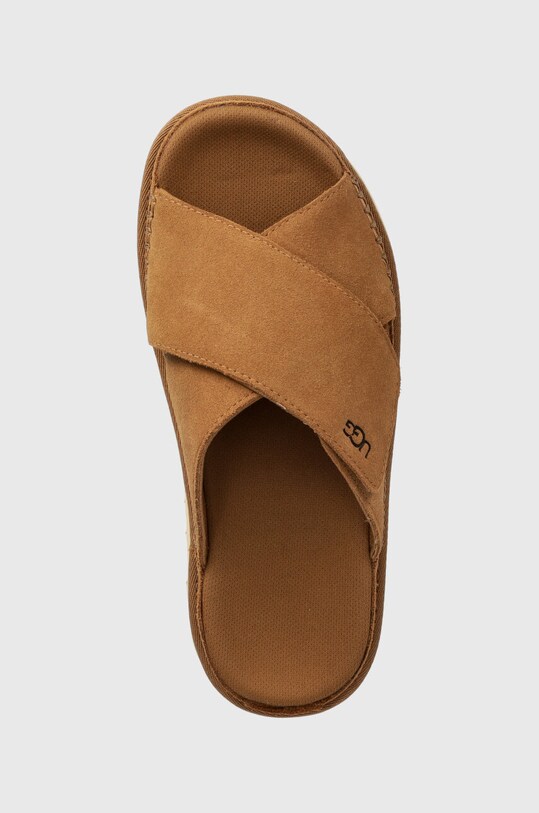 UGG suede sliders Goldenstar Cross Slide brown 1137910.CHE