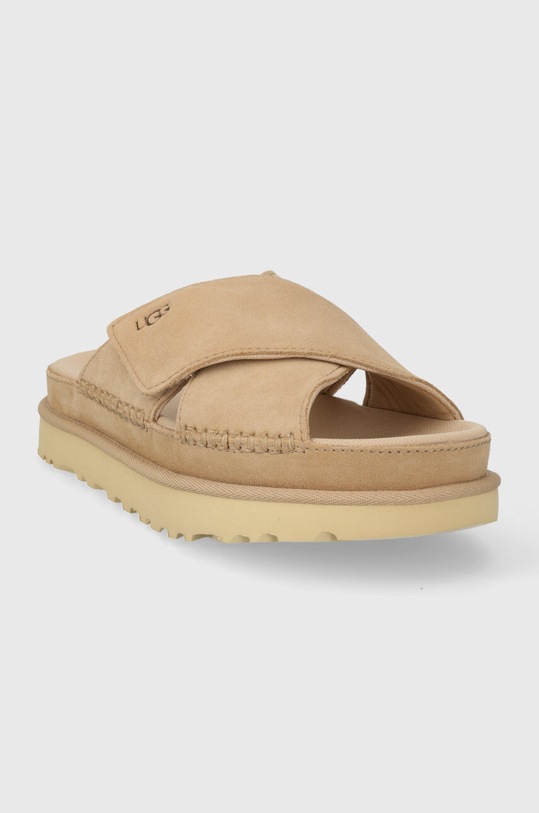 UGG papucs velúrból Goldenstar Cross Slide 1137910.DRI bézs SS24