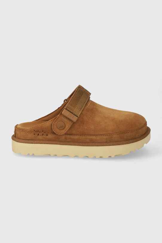 UGG kapcie zamszowe Goldenstar Clog brązowy 1138252.CHE
