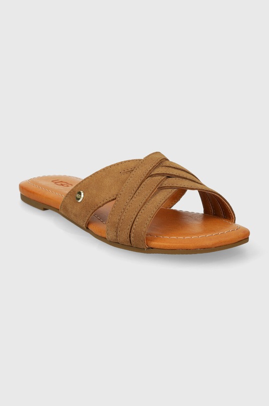 UGG klapki zamszowe Kenleigh Slide 1142710.CHE brązowy SS24