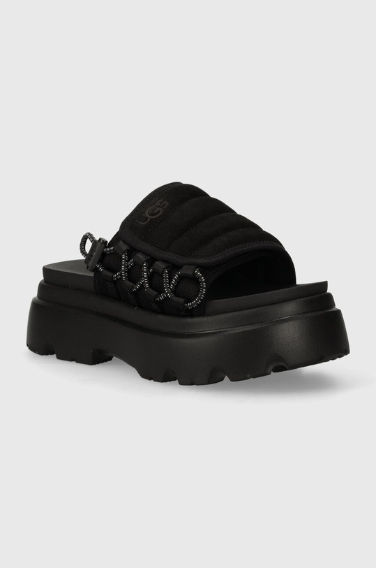 Παντόφλες UGG Callie δέρμα σαμουά μαύρο 1152697.BLK