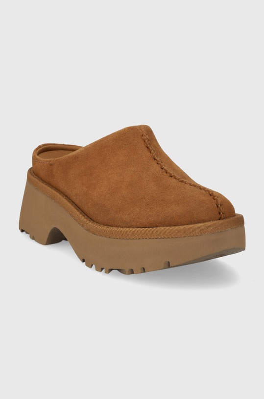 UGG papuci din piele NeHeights Clog 1152731.CHE maro SS24