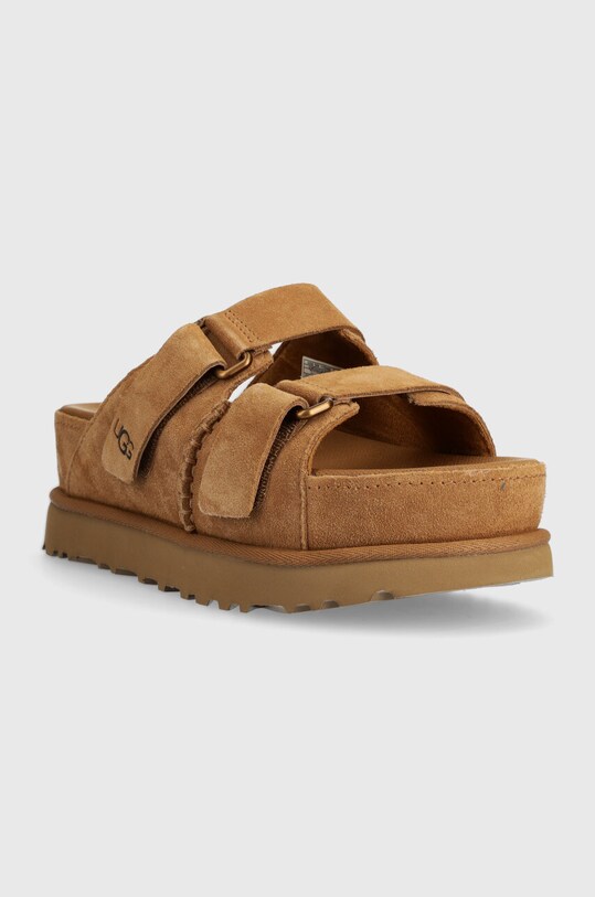 Natikače od brušene kože UGG Goldenstar Hi Slide 1155458.CHE smeđa AA00