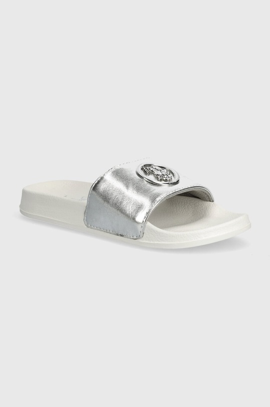 Pantofle U.S. Polo Assn. IVY imitace lakované kůže stříbrná IVY002W.4Y1