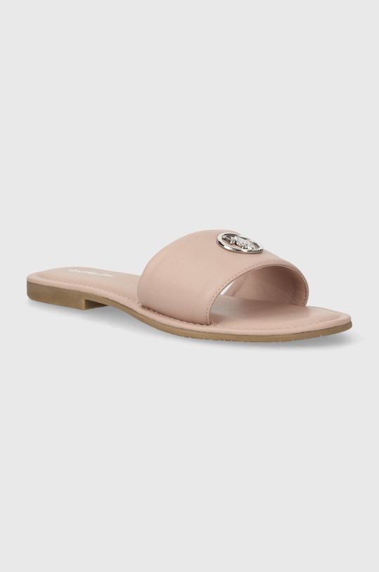 U.S. Polo Assn. klapki skórzane LINDA płaski beżowy LINDA004W.4L1