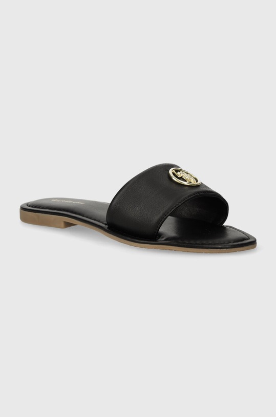 U.S. Polo Assn. klapki skórzane LINDA płaski czarny LINDA004W.4L1