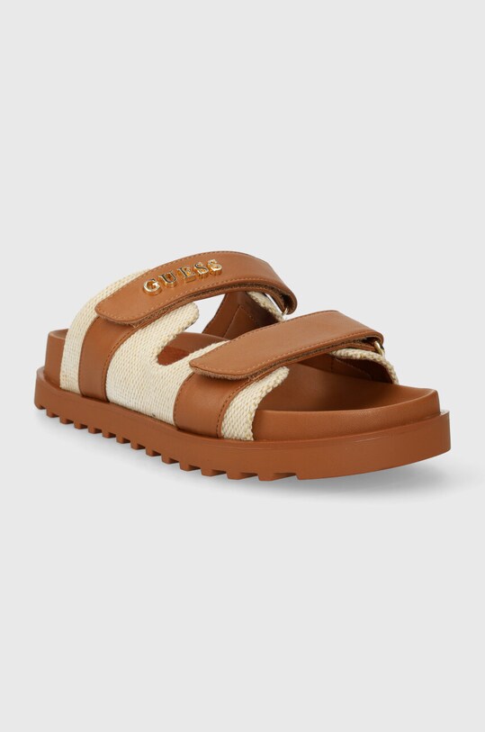 Guess klapki FABULON4 FLJFB4.ELE19.NATU brązowy SS24