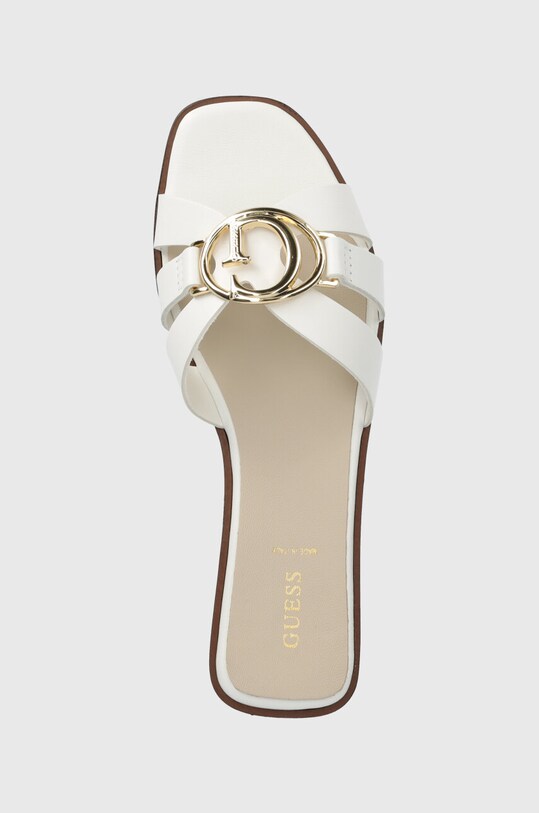 Guess klapki skórzane SYMO biały FLJSYM.LEA03.WHITE