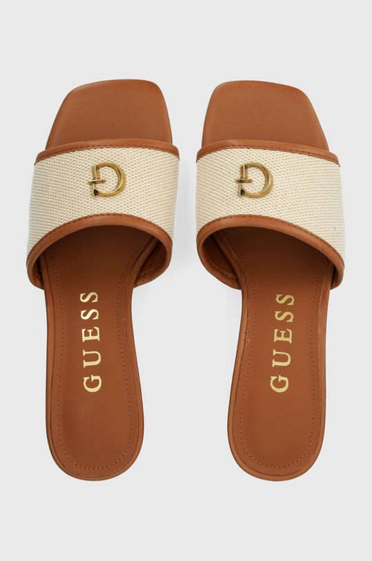 Παντόφλες Guess ULLIYE ULLIYE συνθετικό μπεζ FLJULL.FAB19.NATU