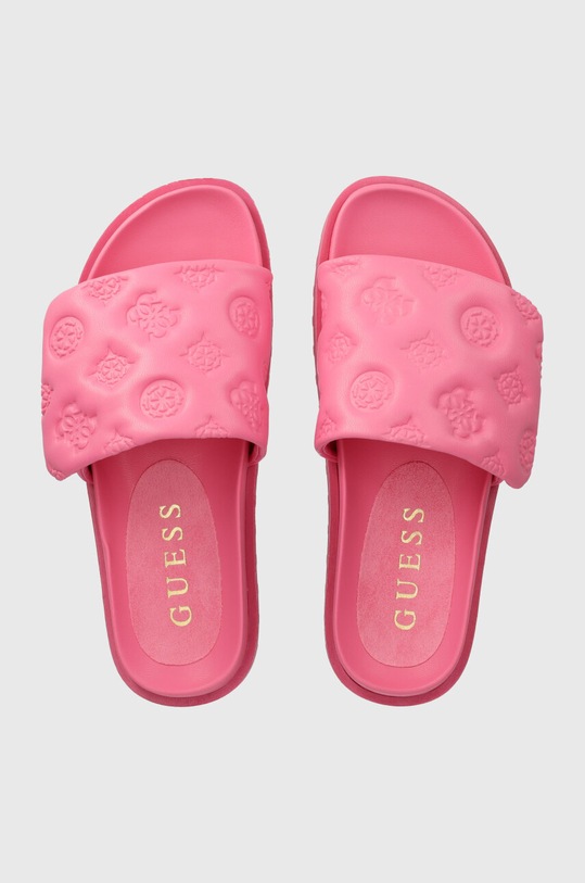 Pantofle Guess FABIO imitace kůže růžová FLJFAB.FAL19.PINK