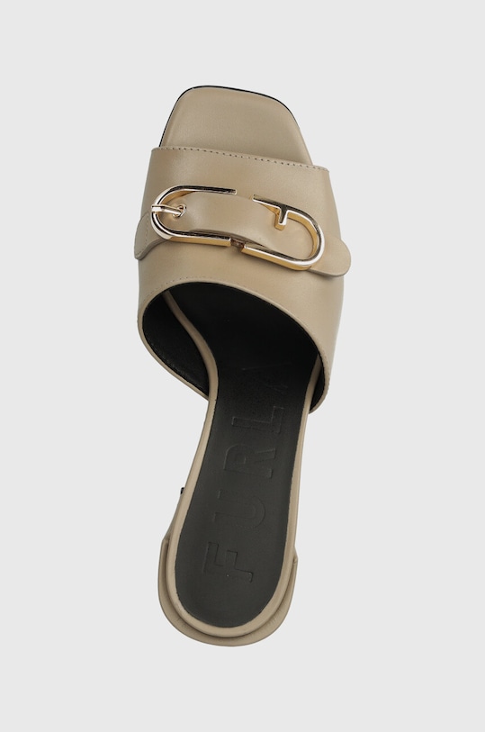 Furla klapki skórzane FLOW beżowy YH47FOW.BX2680.1257S