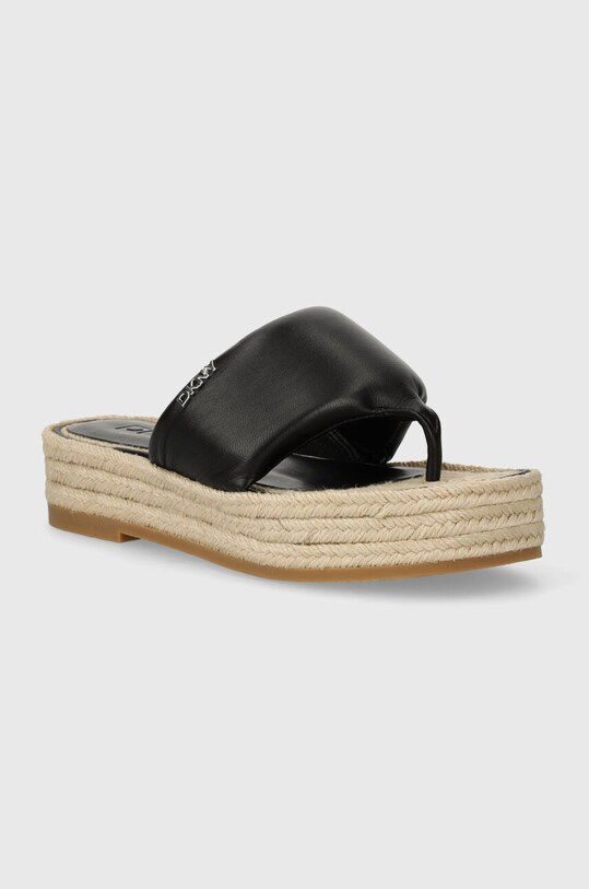 Kožené žabky Dkny Fifi usňová koža čierna K1405997.BLK