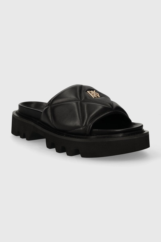 Dkny klapki skórzane ROLENE K1424563.BLK czarny SS24