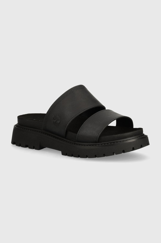 Kožené šľapky Timberland Clairemont Way usňová koža čierna TB0A63NGW021