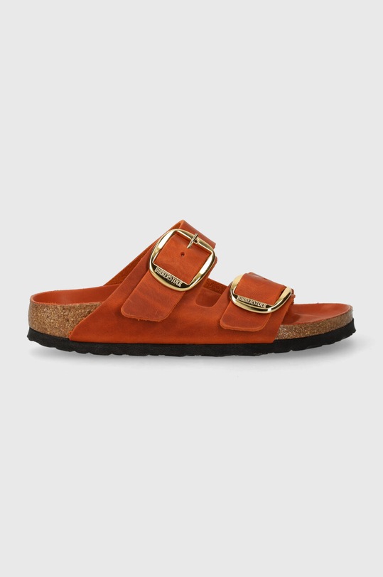 Birkenstock klapki skórzane Arizona Big Buckle 1026661 pomarańczowy SS24