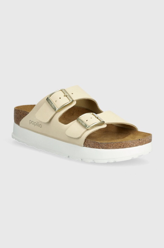 Birkenstock klapki nubukowe BIRKENSTOCK X PAPILLIO Arizona Platform Flex pozostałe beżowy 1026924
