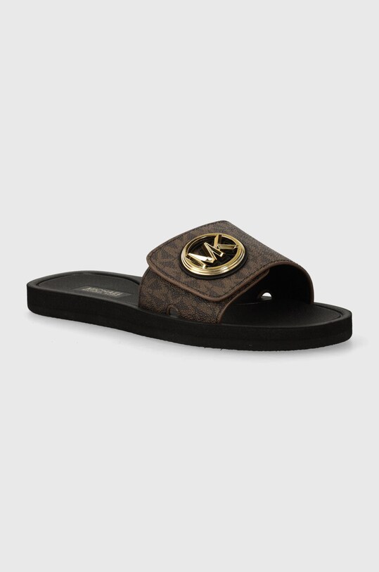 MICHAEL Michael Kors papuci MK Charm Slide sintetic maro 40R4MKFA1B.200