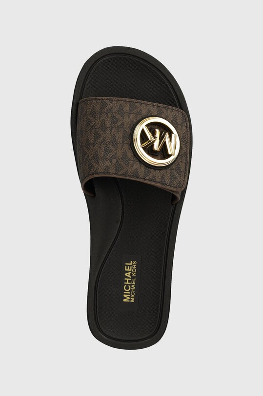Šľapky MICHAEL Michael Kors MK Charm Slide hnedá 40R4MKFA1B.200