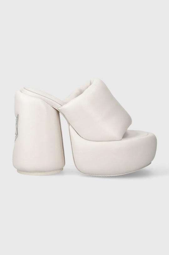 Naked Wolfe klapki skórzane Wow Wow.White biały SS24