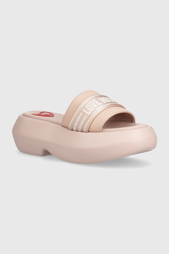 Love Moschino klapki tekstylny różowy JA28107I0IIX760A