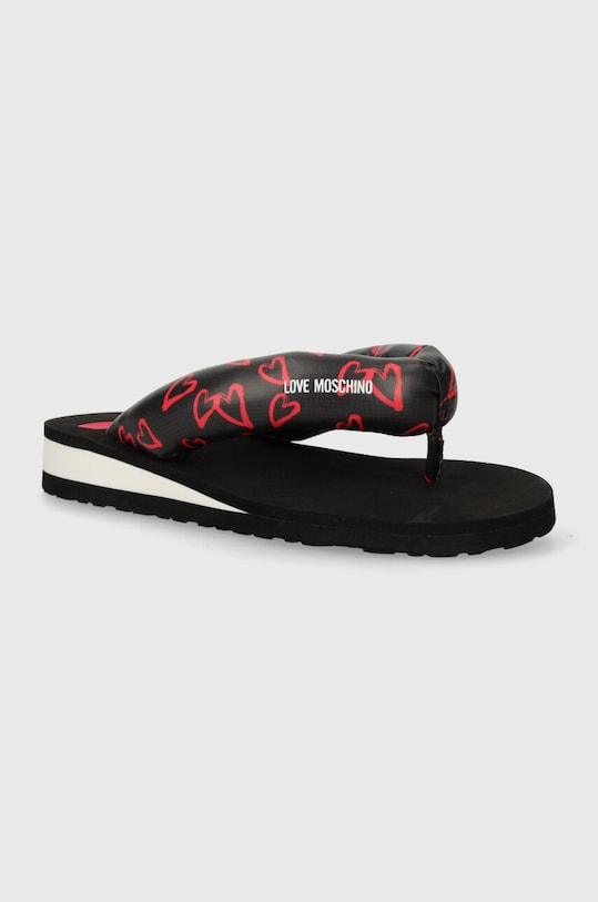 Love Moschino japonki imitacja skóry licowej czarny JA28213G0IJM100A