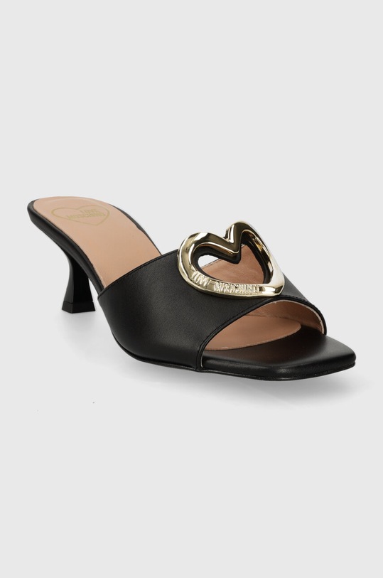 Love Moschino klapki skórzane JA28375G0IIA0000 czarny SS24