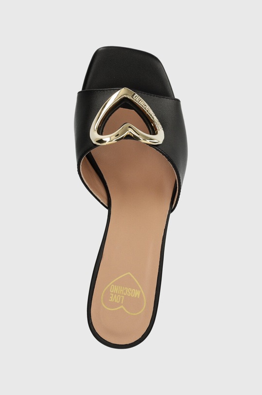 Love Moschino klapki skórzane czarny JA28375G0IIA0000