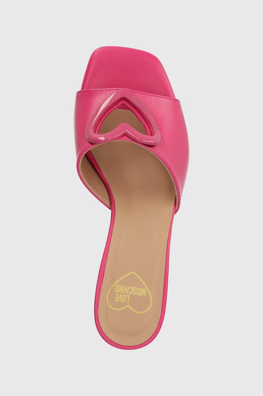 Love Moschino klapki skórzane różowy JA28375G0IIAX604