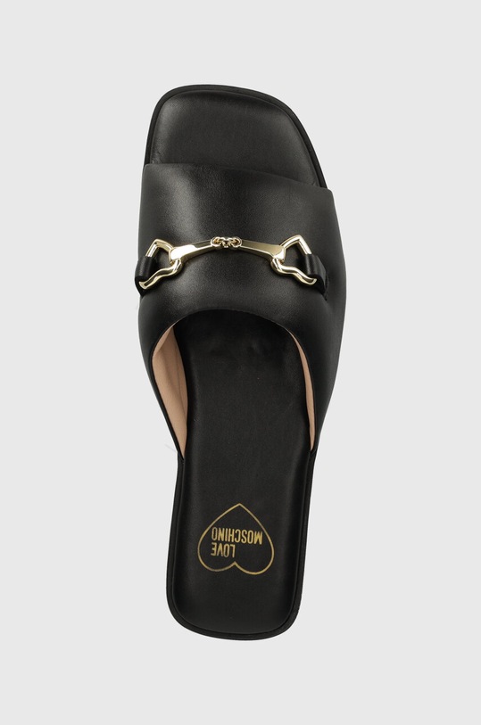 Love Moschino klapki skórzane czarny JA28382G0IIA0000