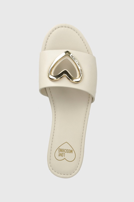 Love Moschino klapki skórzane beżowy JA28431G0IIA0102
