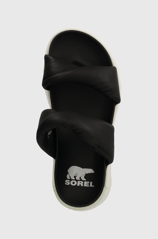 Sorel klapki skórzane VIIBE TWIST SLIDE czarny 2039961010