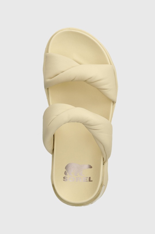 Sorel klapki skórzane VIIBE TWIST SLIDE beżowy 2039961292
