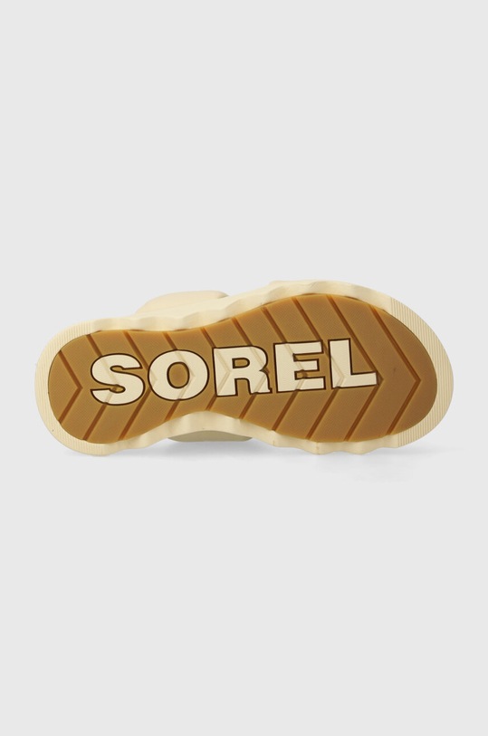 Sorel klapki skórzane VIIBE TWIST SLIDE 2039961292 beżowy