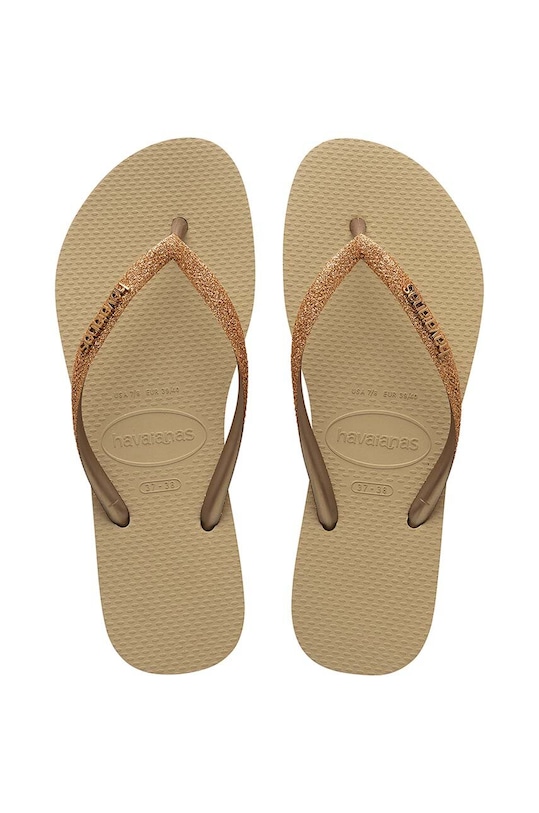 Havaianas japonki SLIM GLITTER II syntetyczny złoty 4146975.9177