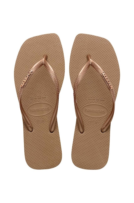 Σαγιονάρες Havaianas SQUARE LOGO METALLIC φλατ χρυσαφί 4148257.5282