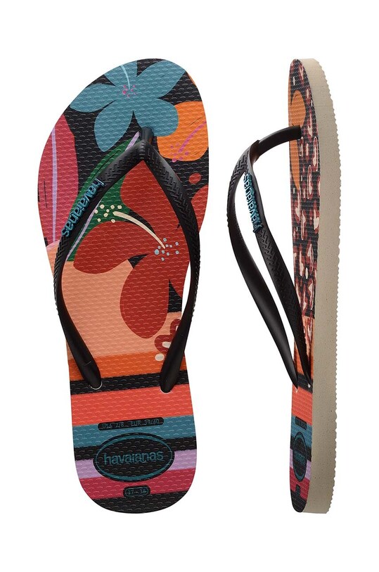 Žabky Havaianas SLIM PATCHWORK 4148944.9446 černá