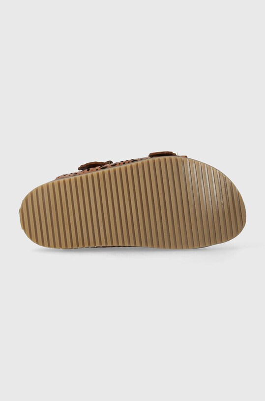 Twinset klapki skórzane 241TCT018.00057 brązowy